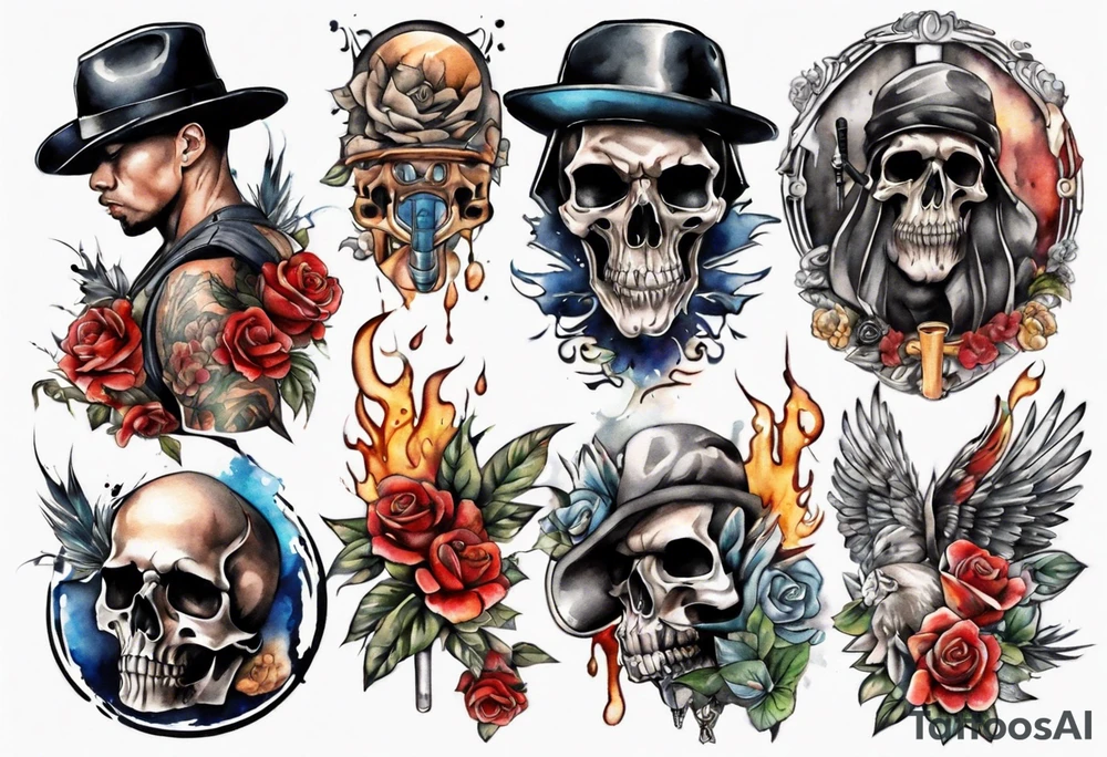 gangster full back tattoo idea