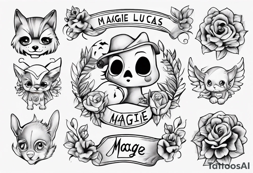 My children's names Maggie and Lucas tattoo idea