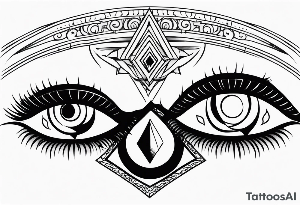 goth themed eyes tattoo idea
