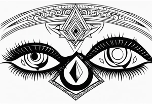 goth themed eyes tattoo idea