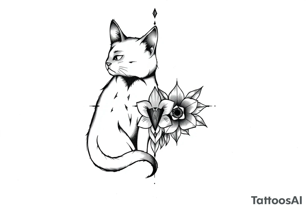 Pata de gato e coração tattoo idea