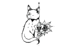 Pata de gato e coração tattoo idea