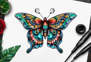 Modern Mexican Moth tattoo idea