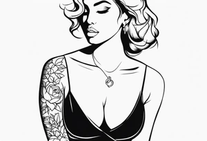 woman with big titts tattoo idea