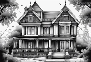 gothic house tattoo idea