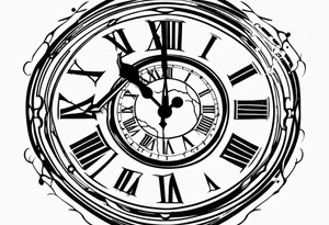 vintage cracked clock bleeding tattoo idea