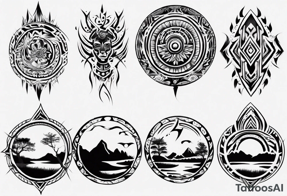 landscape tribal tattoo idea