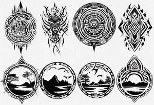 landscape tribal tattoo idea