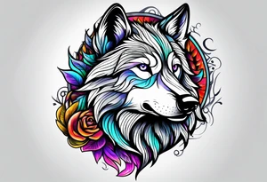 Trippy Wolf tattoo idea