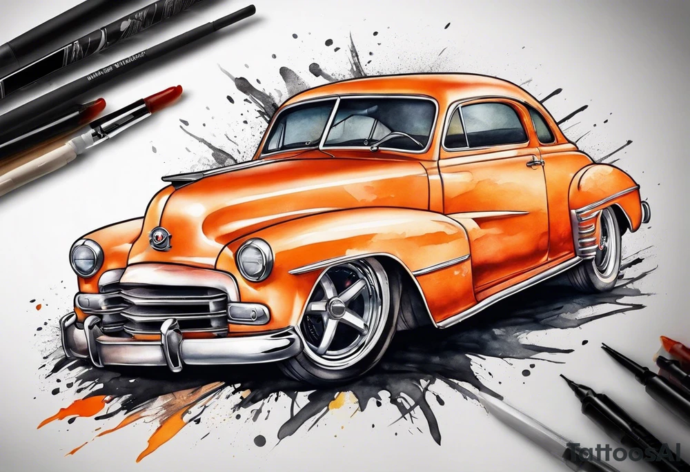Orange car tattoo idea