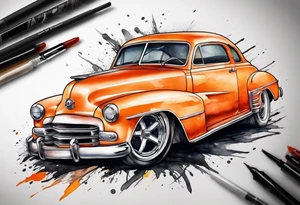 Orange car tattoo idea