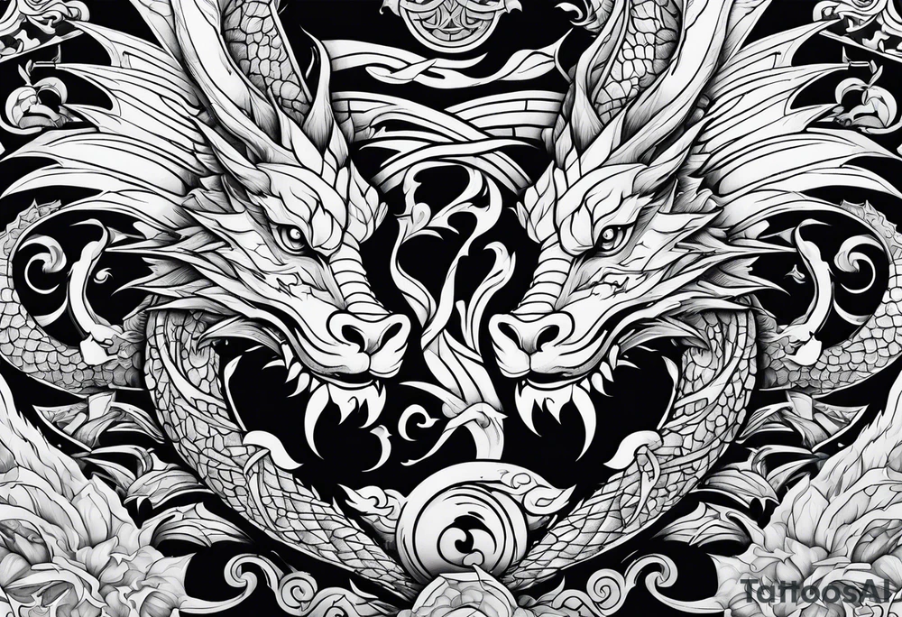 roaring dragons tattoo idea