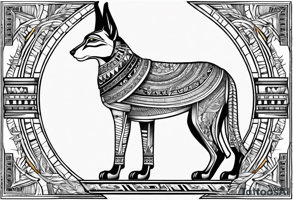 Egyptian style with anubis tattoo idea