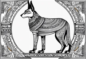 Egyptian style with anubis tattoo idea