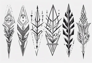 full arm tattoo. scary pointy leaves combined with geometric shapes. whole arm tattoo idea