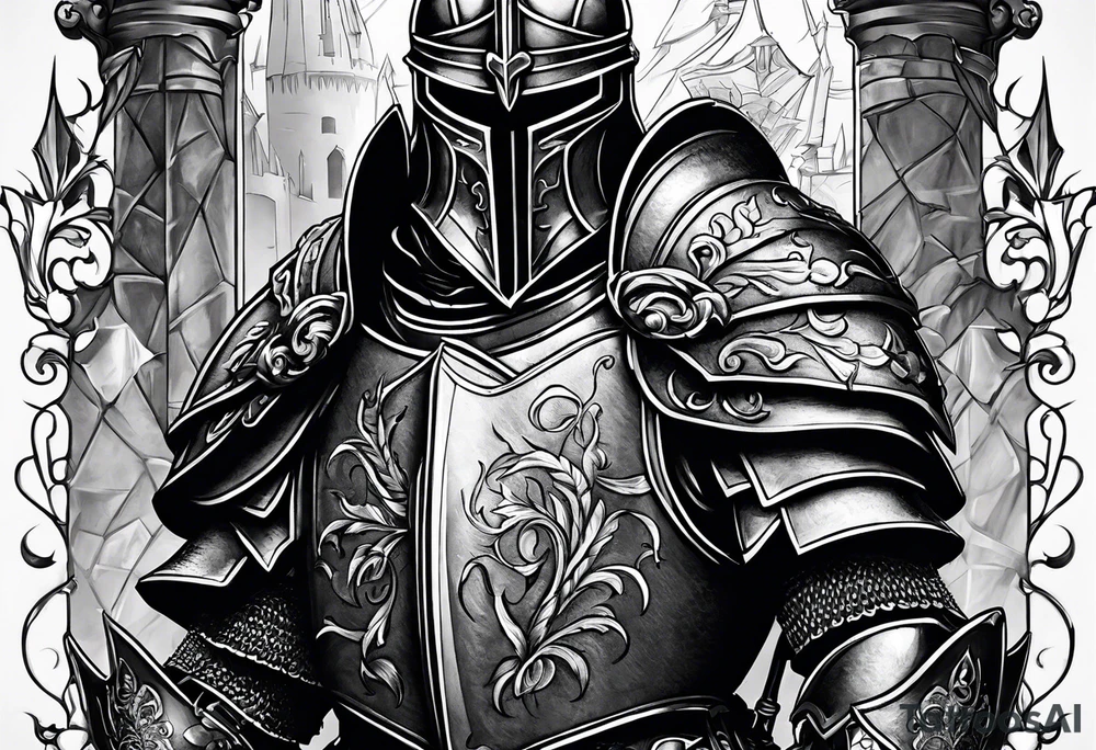 knight with heavy armor tattoo idea