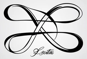 Infinity symbol with lettering tattoo idea