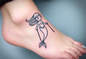 Mermaid with crutches tattoo idea