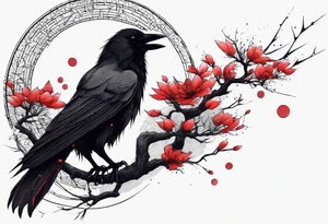 Semicolon with the upper dot turns into uchiha itachi's crows tattoo idea
