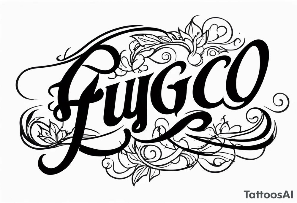 The word “fuego” in cursive with flames around it. tattoo idea