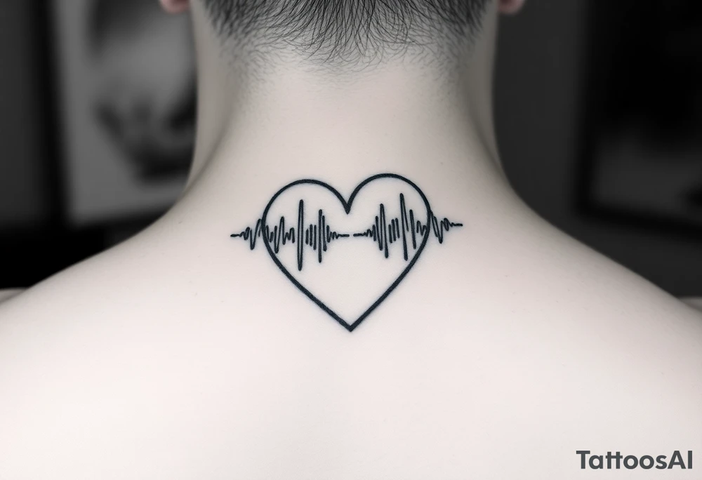 Two halves of a heart made of cell phone signal waves. Black ink only. Minimal tattoo idea