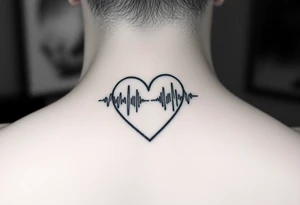 Two halves of a heart made of cell phone signal waves. Black ink only. Minimal tattoo idea