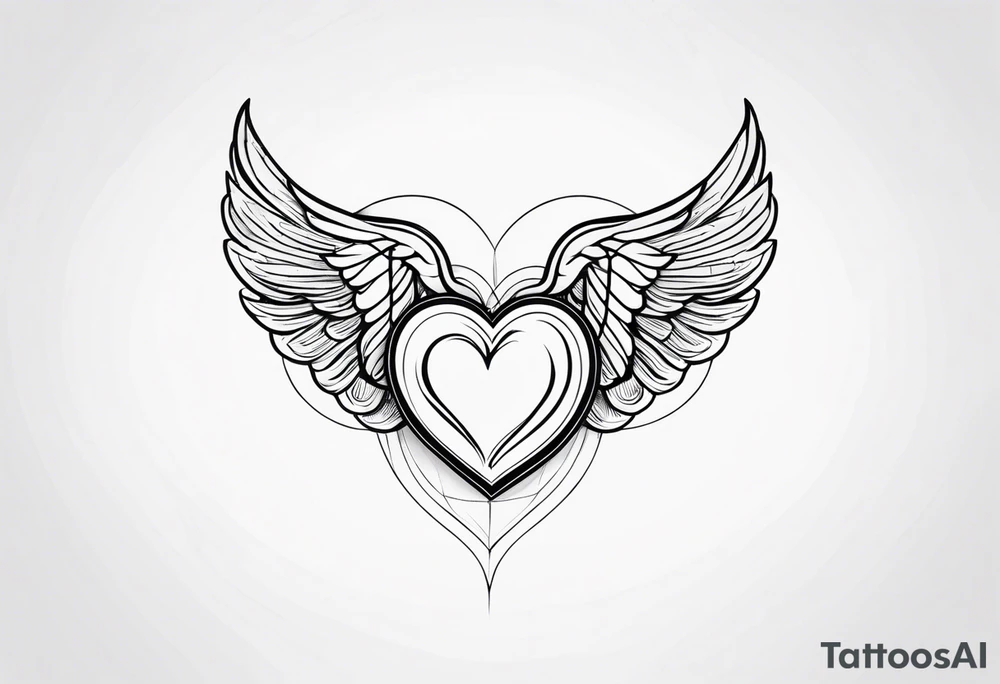 Heart with wings saying 22 tattoo idea