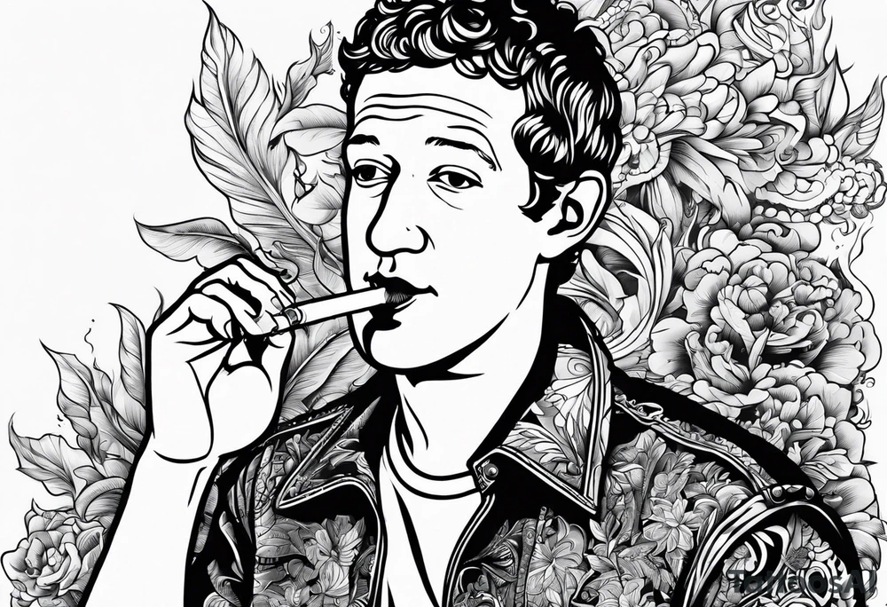 Mark Zuckerberg smoking cigarette tattoo idea