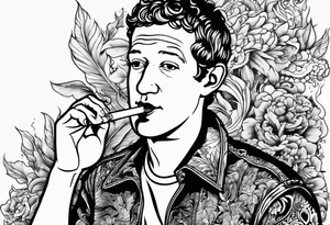 Mark Zuckerberg smoking cigarette tattoo idea