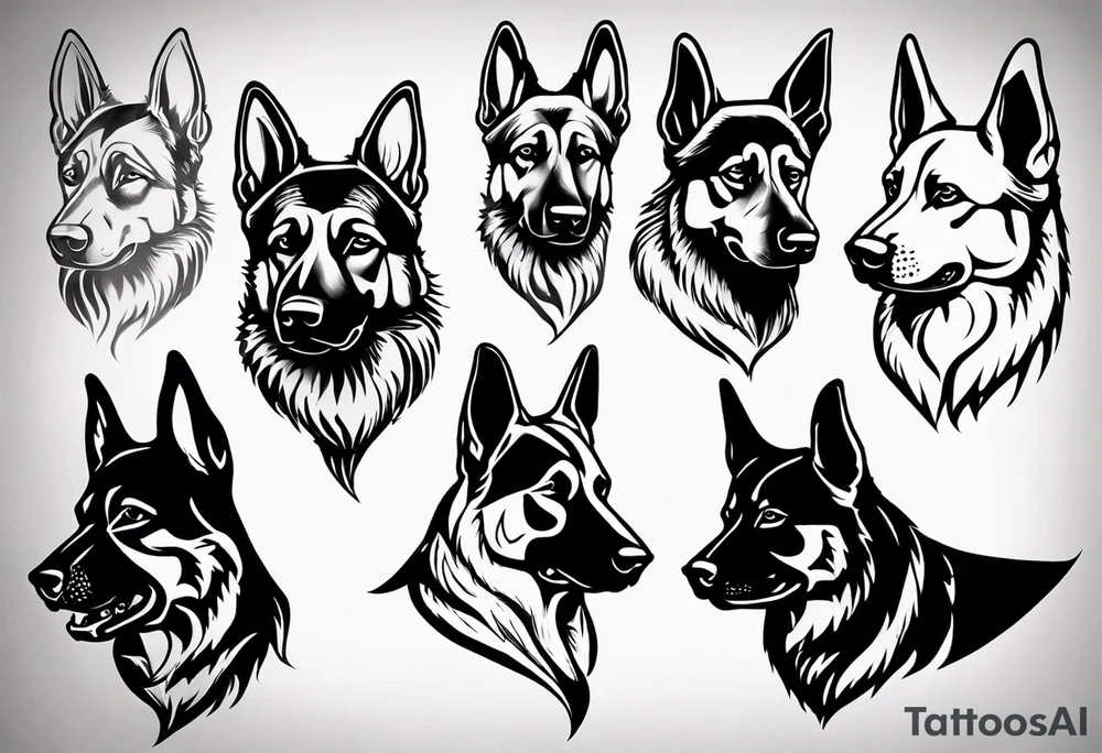Side profile German shepherd tattoo idea