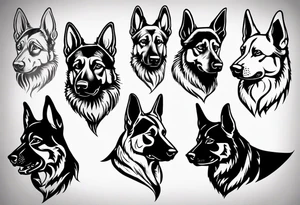 Side profile German shepherd tattoo idea