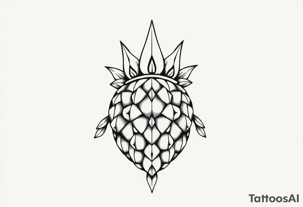 Crown pineapple vagina anus tattoo idea