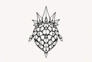 Crown pineapple vagina anus tattoo idea