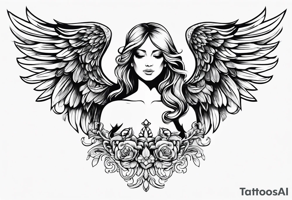 Naked angel tattoo idea