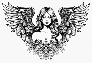 Naked angel tattoo idea