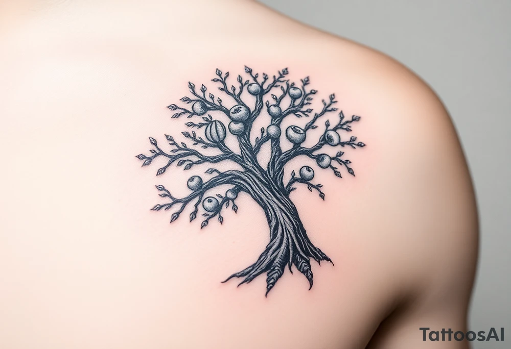 A mystical tree bearing much fruit tattoo idea
