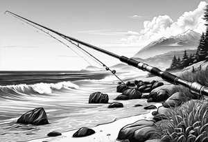 Fishing rod on a beach
do not put a fish in the picture tattoo idea