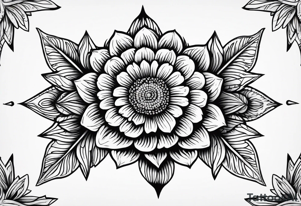 Indian blanket flower arrows tattoo idea