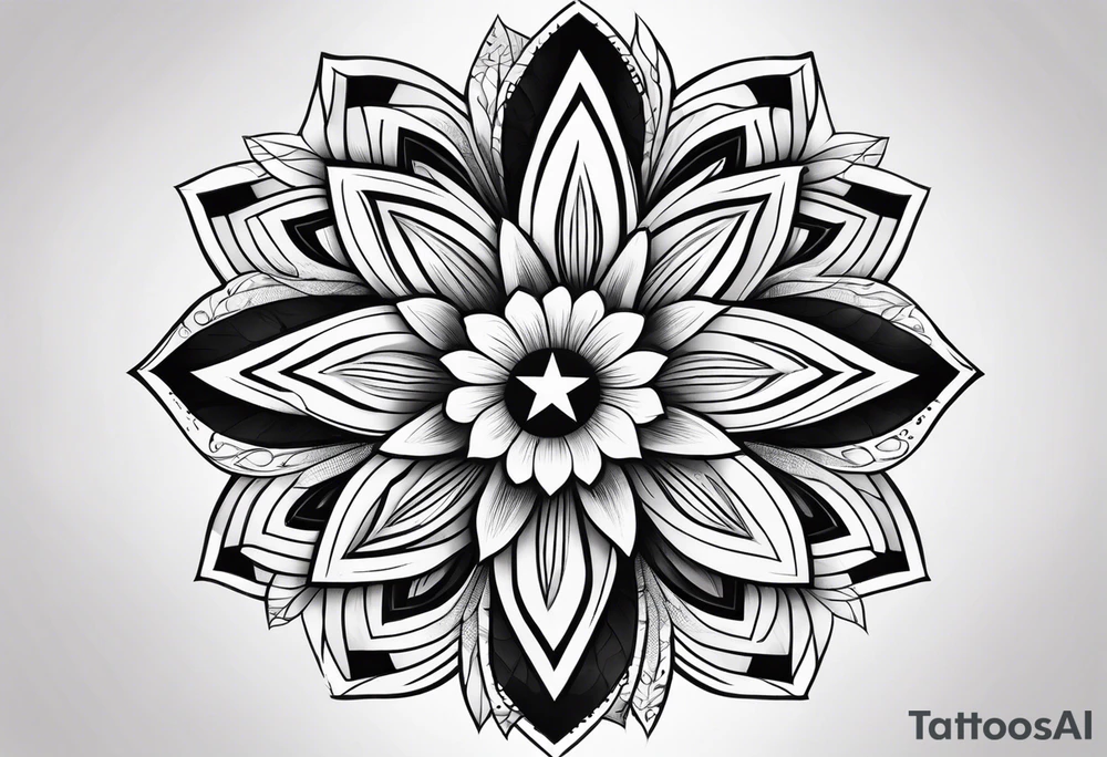 Puerto Rican flag flower tattoo idea