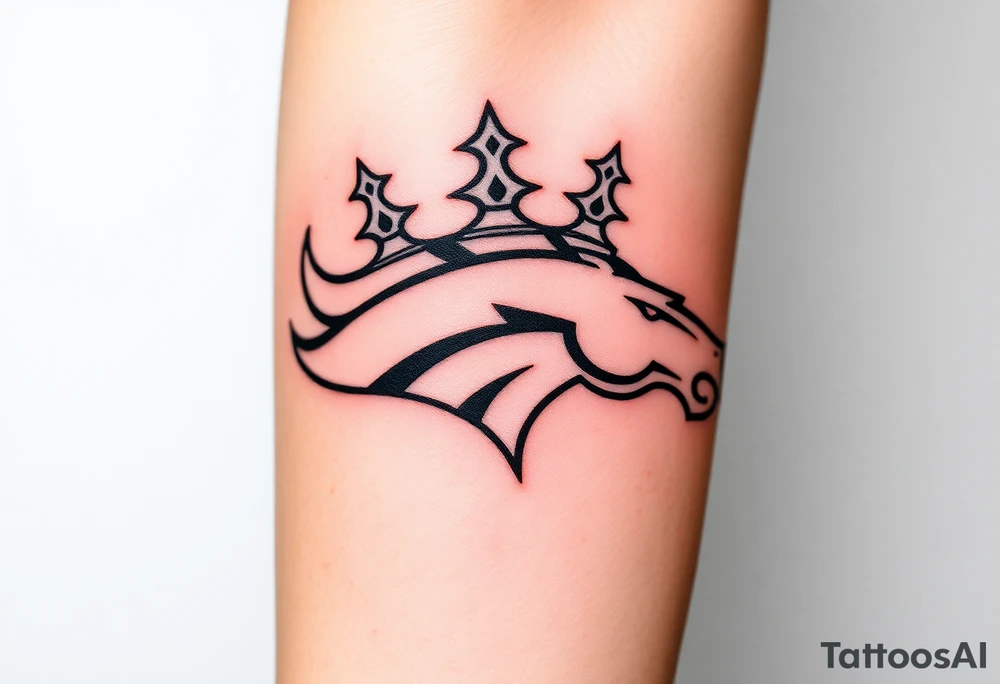 Rest in peace Denver broncos king crown tattoo idea