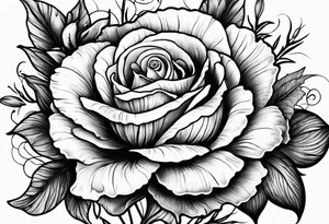 Floral tattoo for men with a rose, gladiolus flowers and a poppy tattoo idea