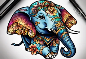 baby elephant tattoo idea