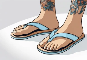 tiny light blue flip flop tattoo idea