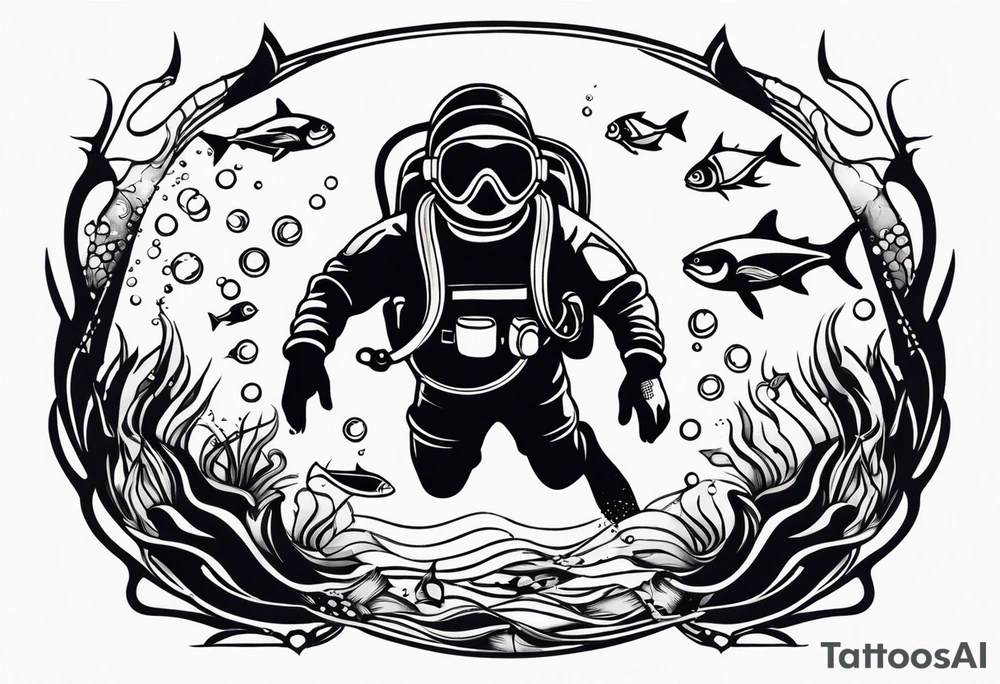 scuba diving tattoo idea