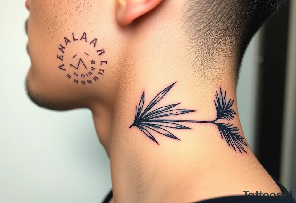 large woven palm leaves tattoo idea
