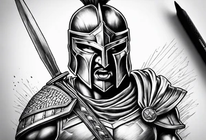 spartan soldier enraged tattoo idea