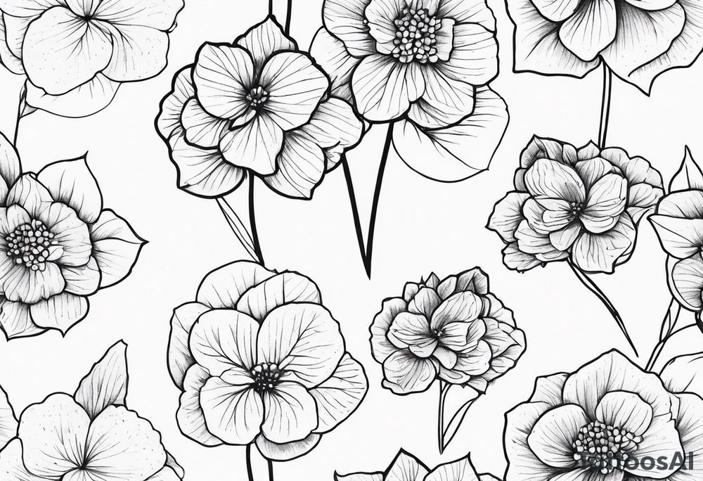 Flowers hydrangeas tattoo idea