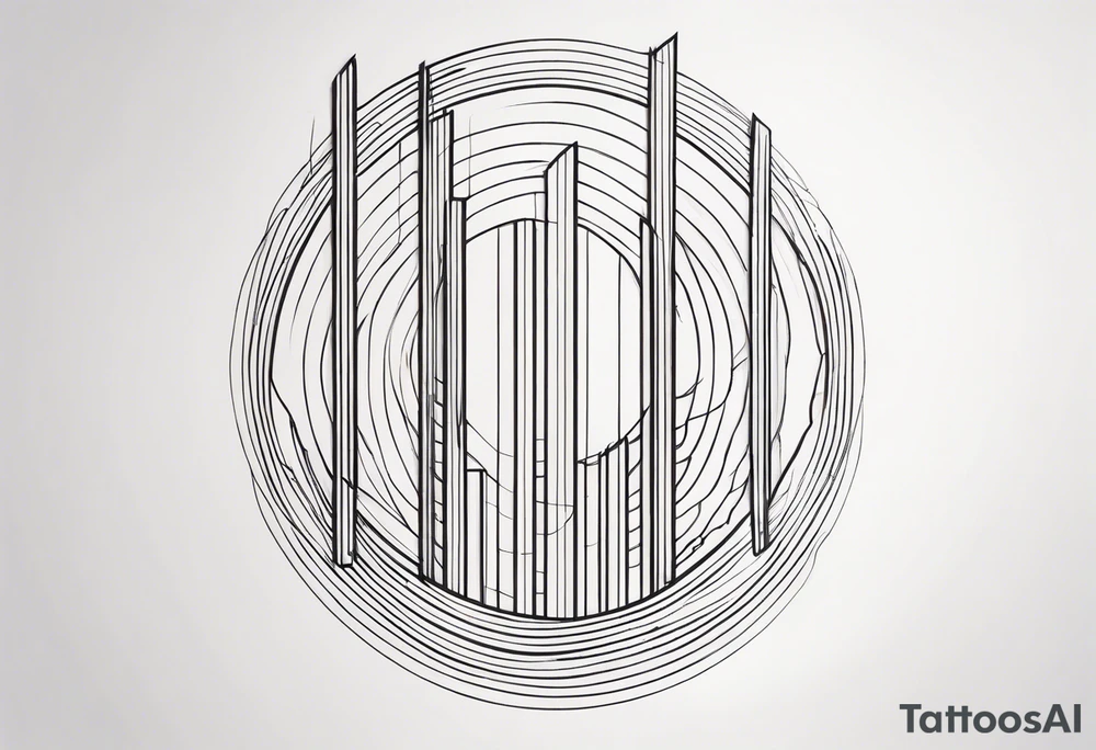 vertical lines tattoo idea