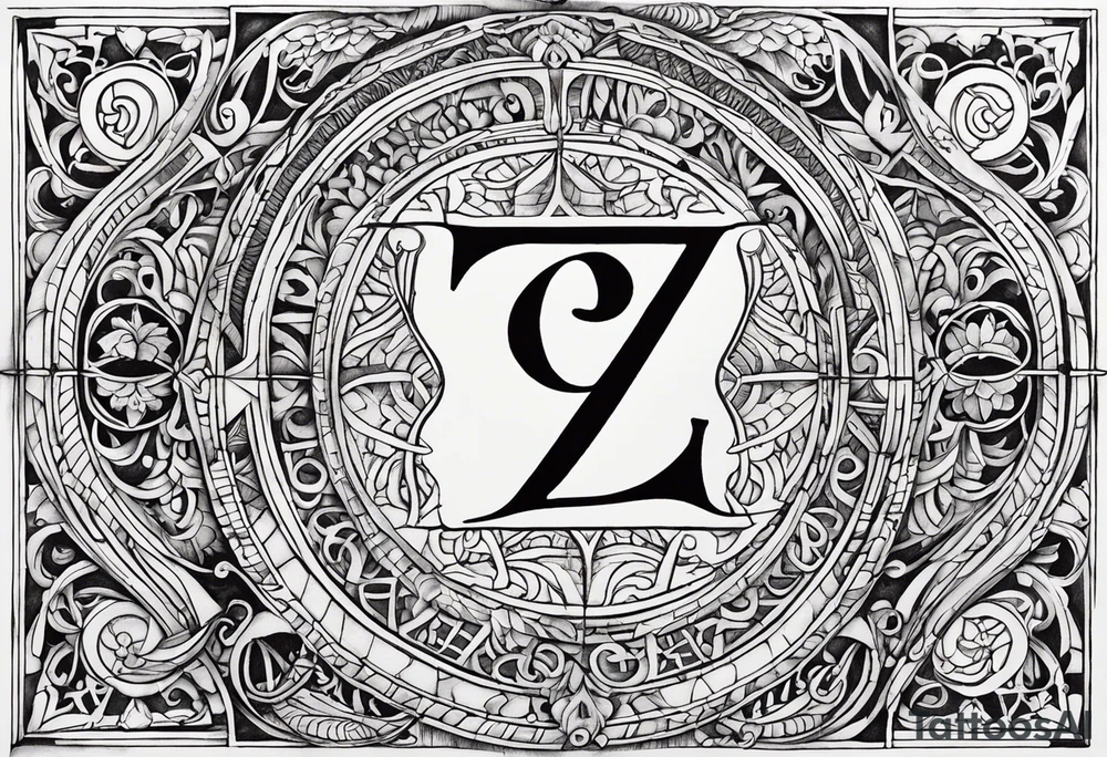 I want to get a tattoo with the letters corresponding to B and Z in the Enochian alphabet. I want the tattoo to mean something that protects me. tattoo idea