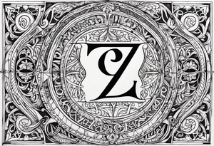 I want to get a tattoo with the letters corresponding to B and Z in the Enochian alphabet. I want the tattoo to mean something that protects me. tattoo idea